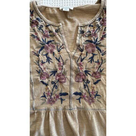 Sundance Yellow Embroidered Top Peasant Cottagecore Boho Floral Size M - Picture 5 of 7